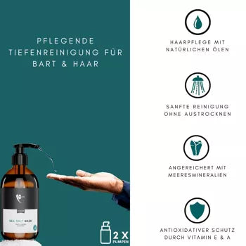 Sea Salt Shampoo | Das milde Meersalz Shampoo für Haare & Bart