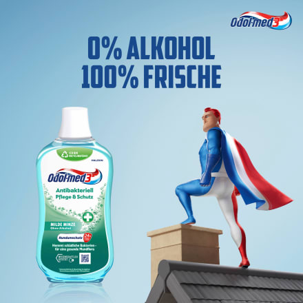 Odol med 3
Mundspülung antibakteriell Pflege & Schutz, 500 ml